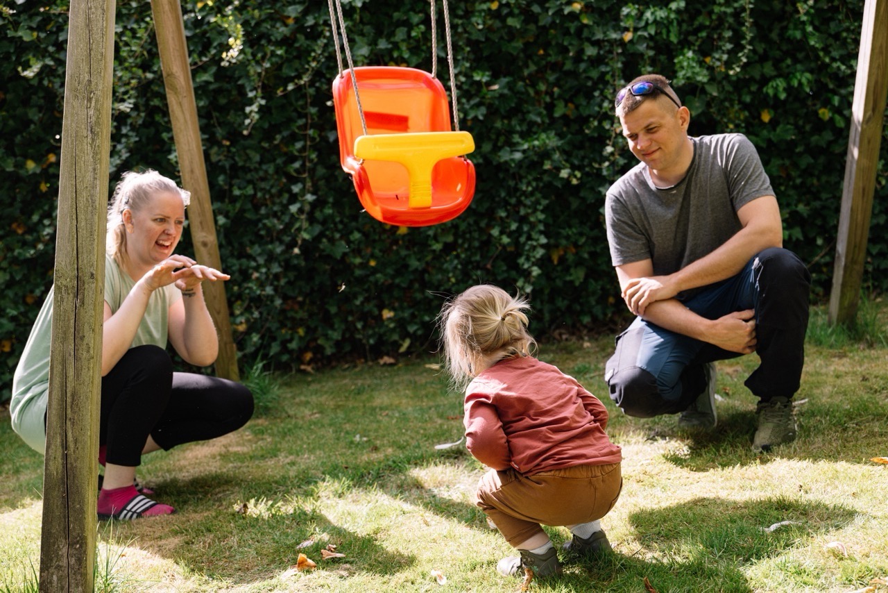 Familie med barn med hørenedsættelse